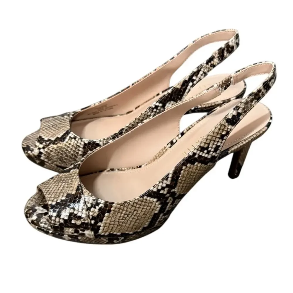 KELLY & KATIE Nerani Python Slingback Heel SZ 7M